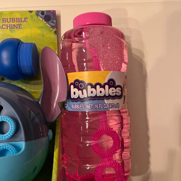 Stitch Mini Bubble Blower Machine + 2 Pink Bubble Bottles Disney  (NEW) (hgx) - Picture 8 of 10